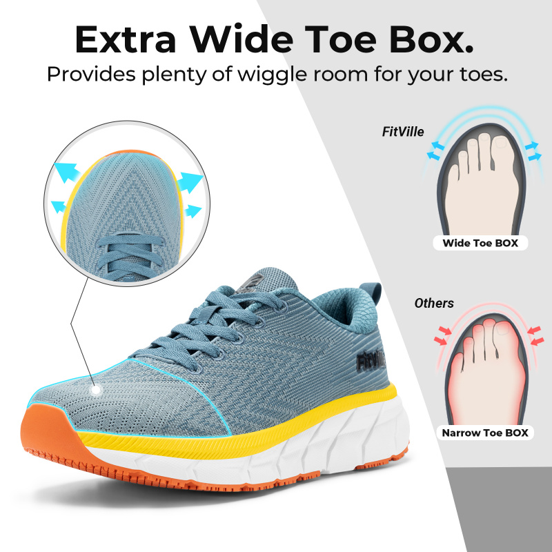 FitVille Herenschoenen met bre - Wide Toe Box Running Sneakers recensie en prijs