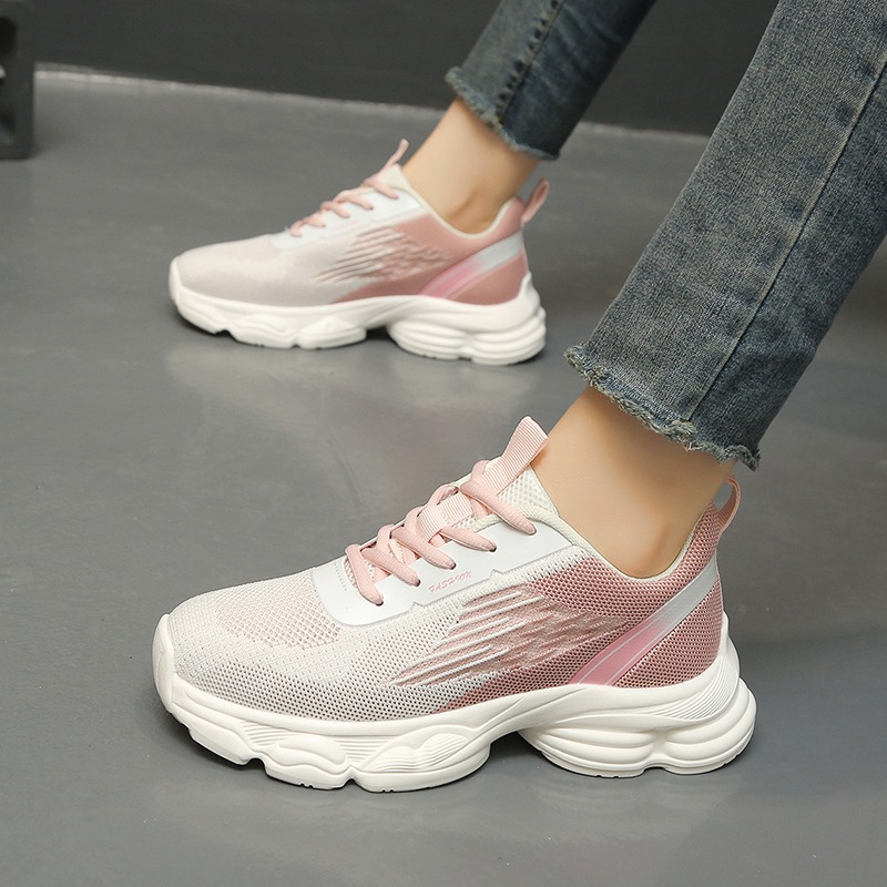 Mode Nieuwe Sneakers voor Dame - Knit Fabric Lace Up Sneakers recensie en prijs